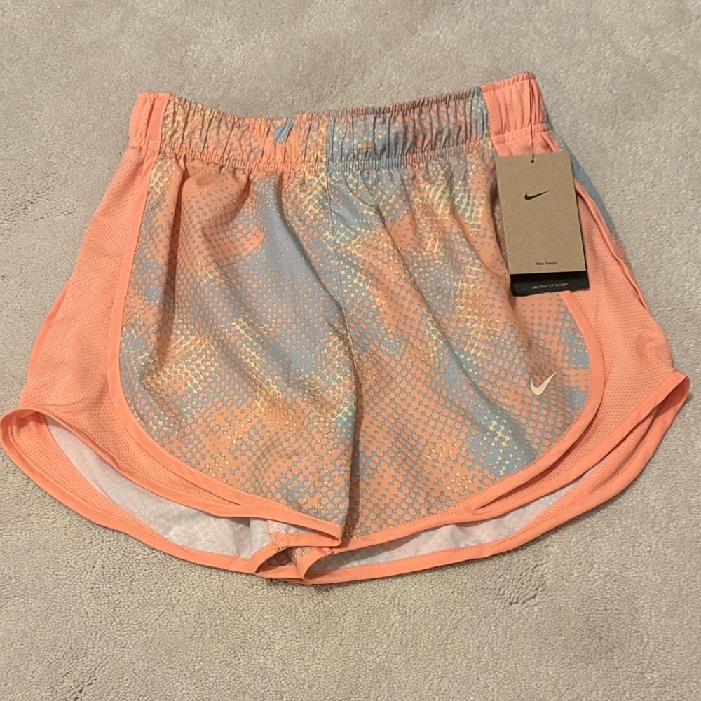 Nike Women's Coral and Sky Athletic Shorts